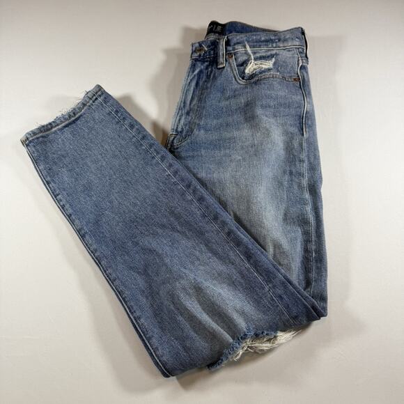 Abercrombie 90s Straight Relaxed Distressed Washed Jeans - Medium Wash 28x30 - Picture 1 of 15